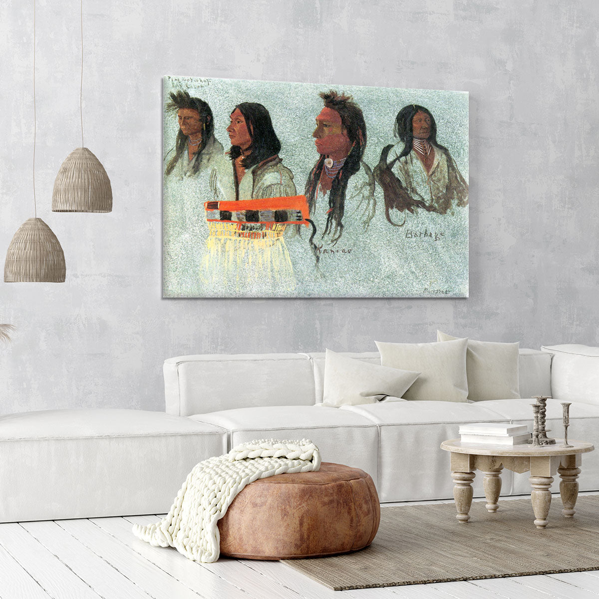Four Indians by Bierstadt Canvas Print or Poster - Canvas Art Rocks - 6