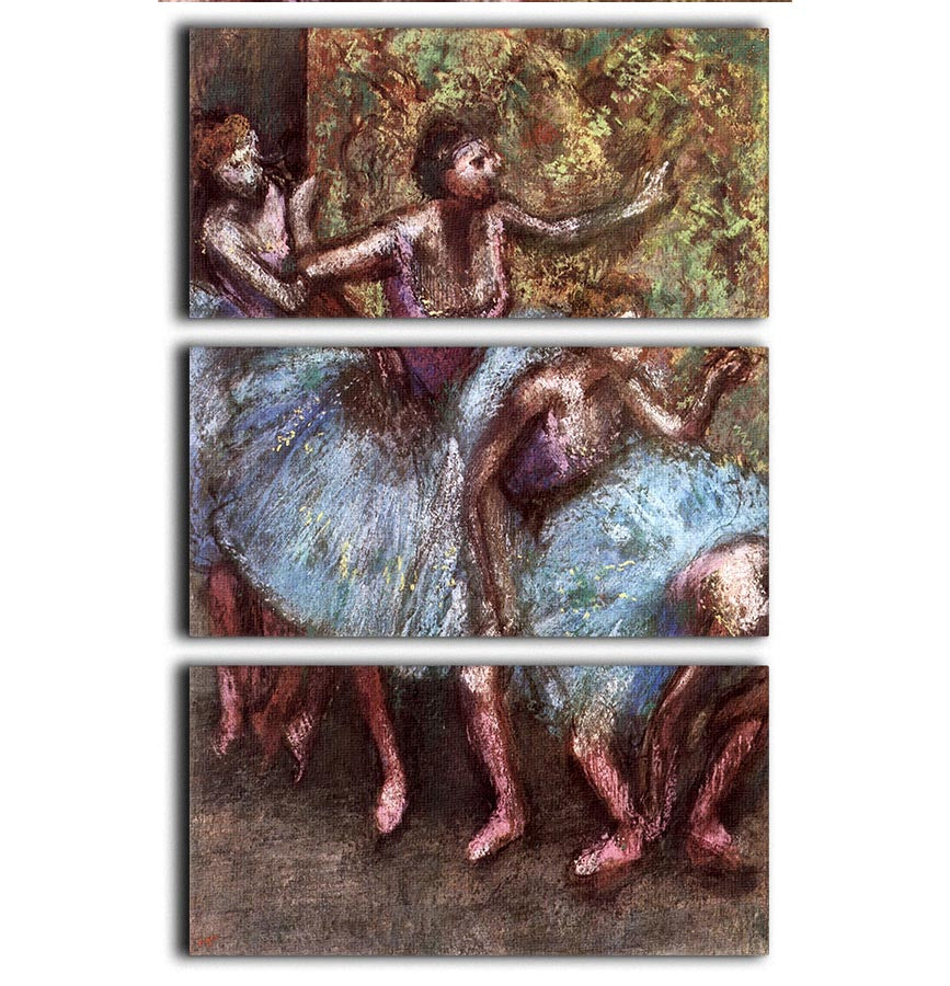 Four dancers behind the scenes 1 by Degas 3 Split Panel Canvas Print - Canvas Art Rocks - 1