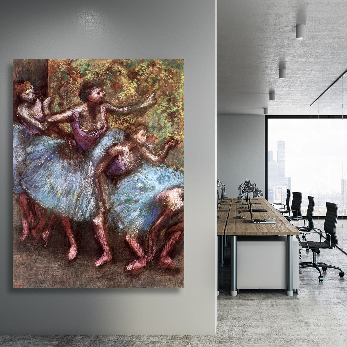 Four dancers behind the scenes 1 by Degas Canvas Print or Poster - Canvas Art Rocks - 3