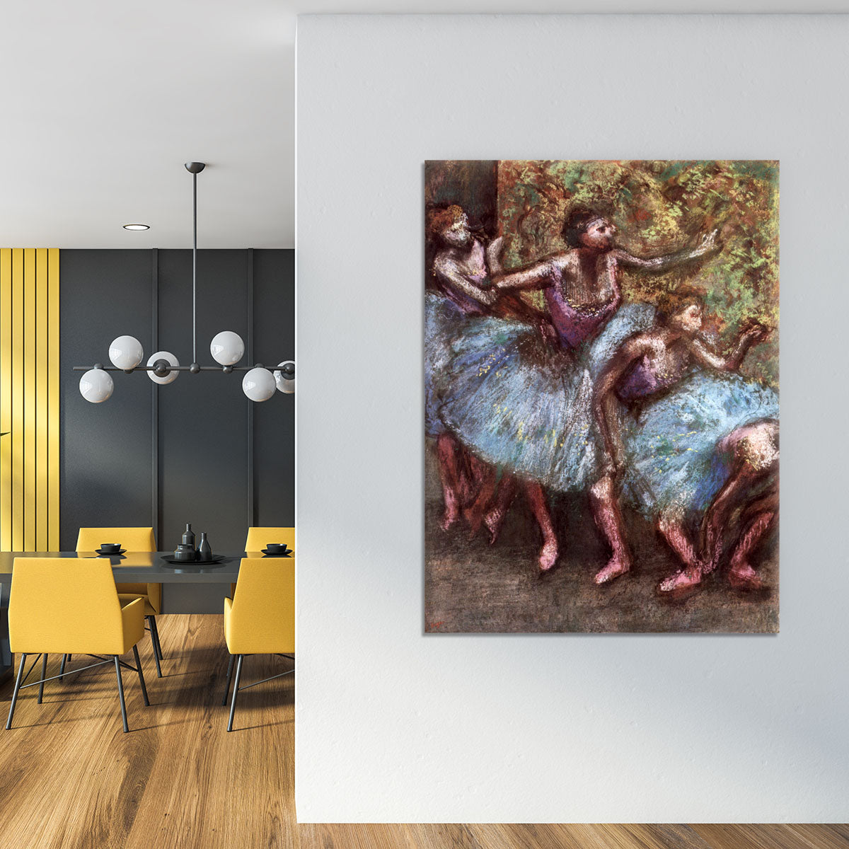 Four dancers behind the scenes 1 by Degas Canvas Print or Poster - Canvas Art Rocks - 4