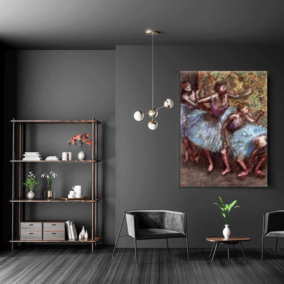 Four dancers behind the scenes 1 by Degas Canvas Print or Poster - Canvas Art Rocks - 5