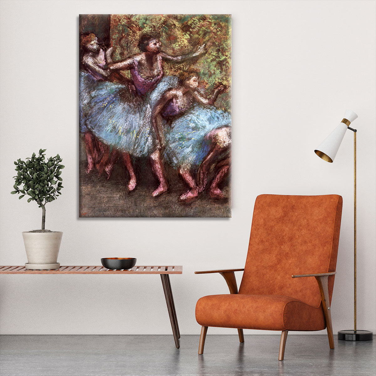 Four dancers behind the scenes 1 by Degas Canvas Print or Poster - Canvas Art Rocks - 6