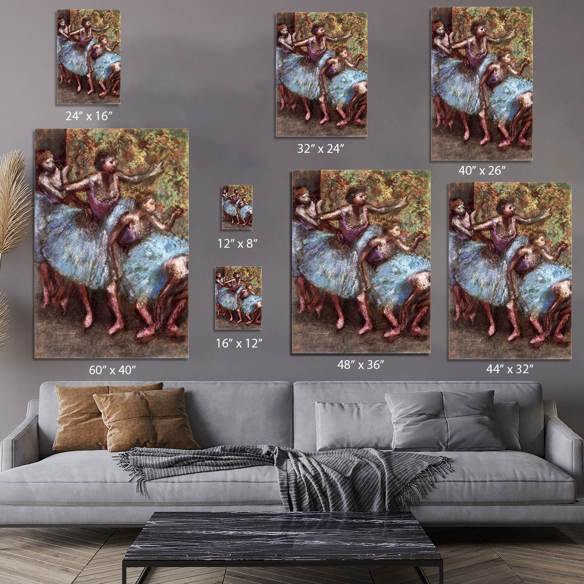 Four dancers behind the scenes 1 by Degas Canvas Print or Poster - Canvas Art Rocks - 7
