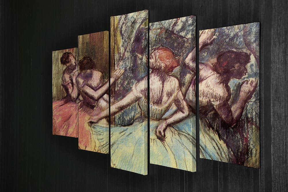 Four dancers behind the scenes 2 by Degas 5 Split Panel Canvas - Canvas Art Rocks - 2
