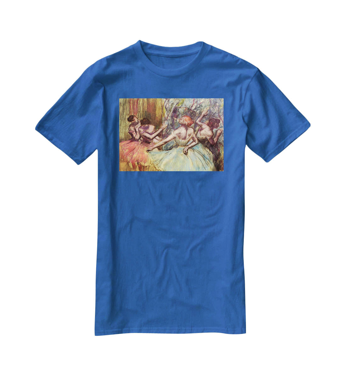 Four dancers behind the scenes 2 by Degas T-Shirt - Canvas Art Rocks - 2