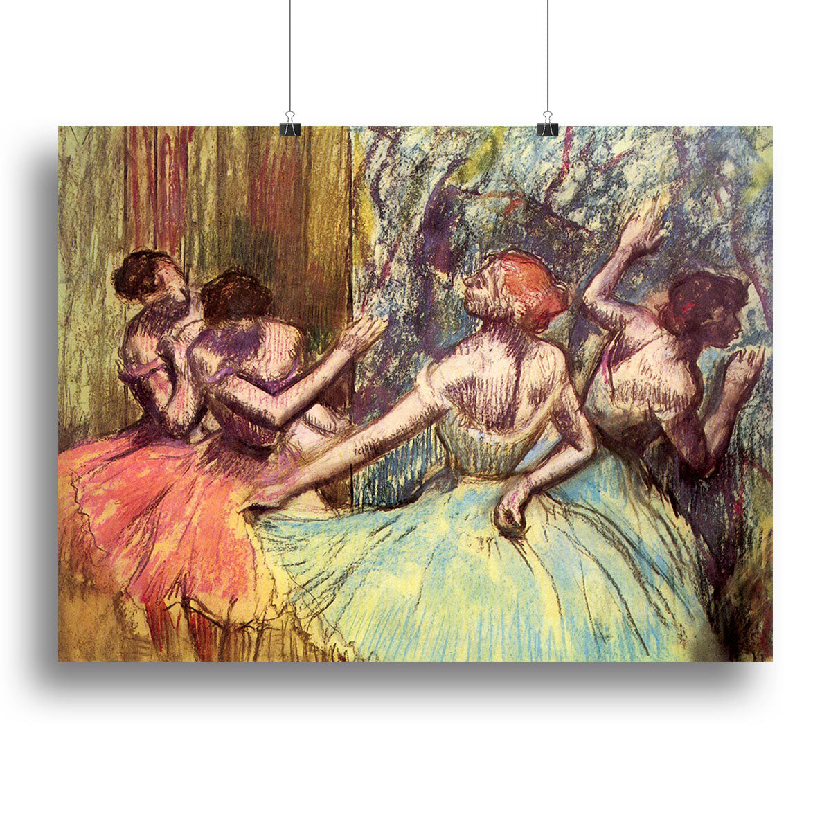 Four dancers behind the scenes 2 by Degas Canvas Print or Poster - Canvas Art Rocks - 2