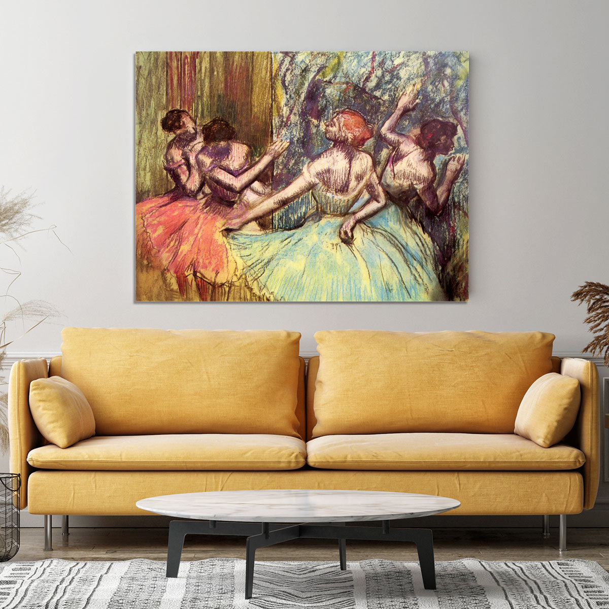 Four dancers behind the scenes 2 by Degas Canvas Print or Poster - Canvas Art Rocks - 4