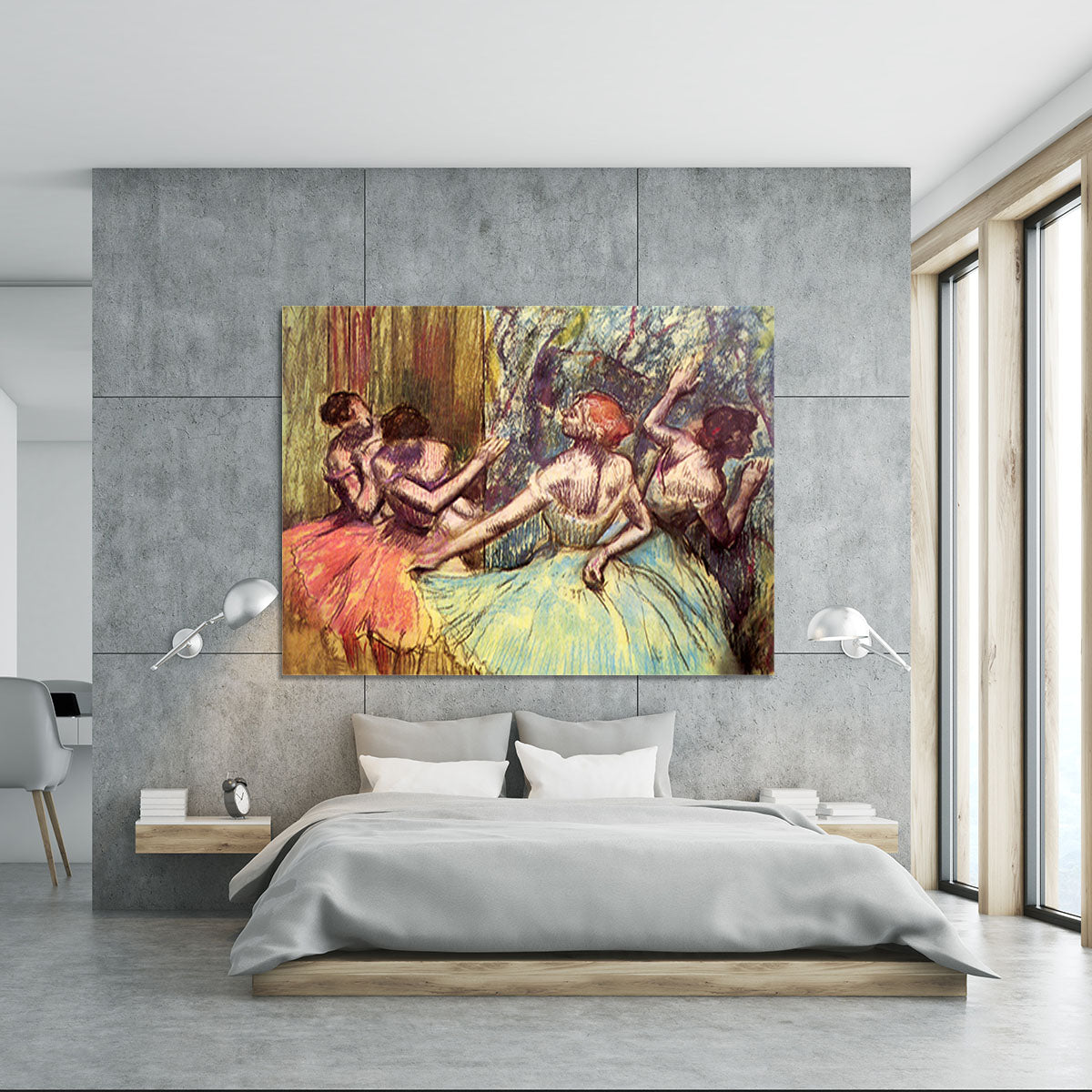 Four dancers behind the scenes 2 by Degas Canvas Print or Poster - Canvas Art Rocks - 5