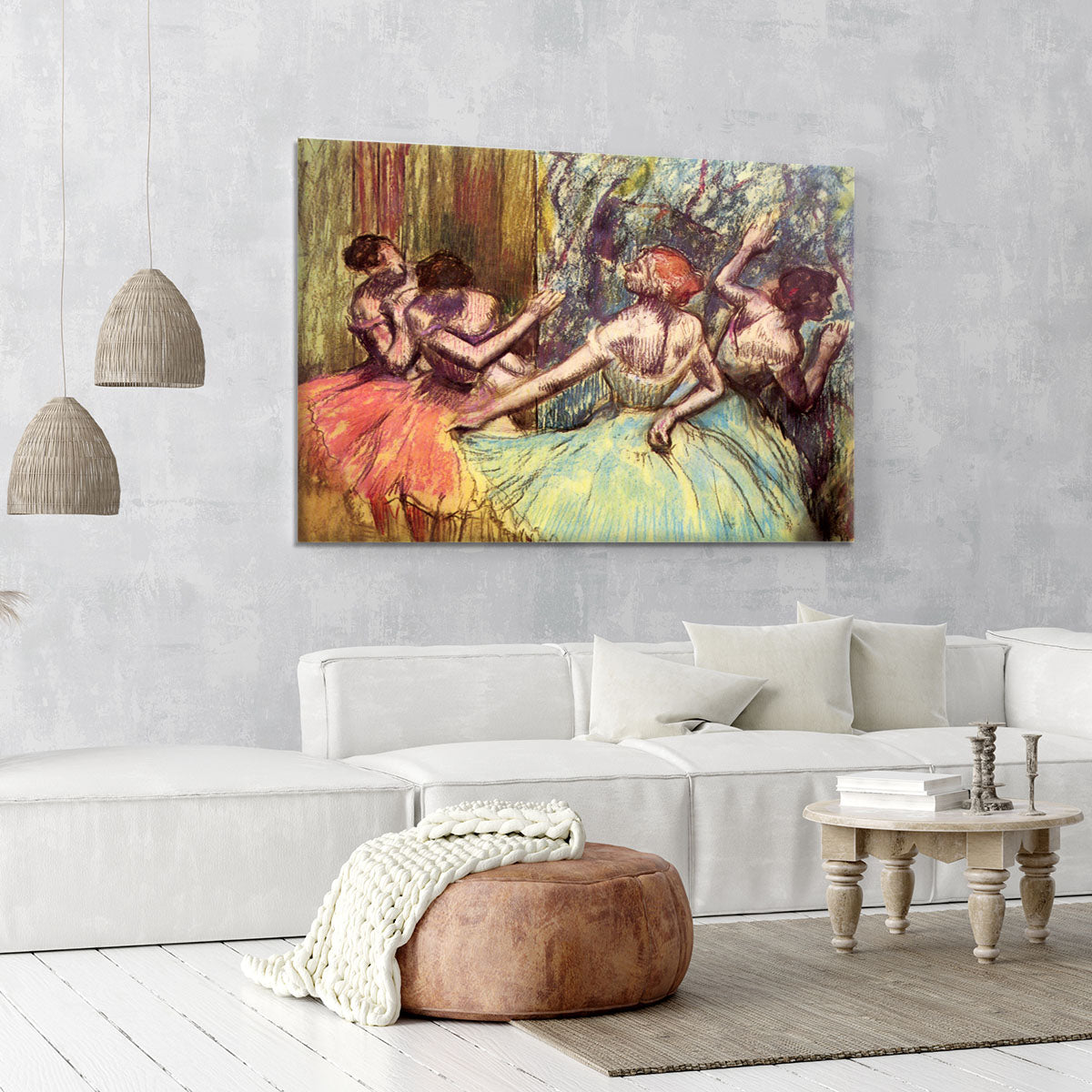 Four dancers behind the scenes 2 by Degas Canvas Print or Poster - Canvas Art Rocks - 6