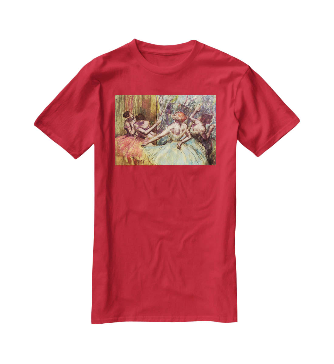 Four dancers behind the scenes 2 by Degas T-Shirt - Canvas Art Rocks - 4