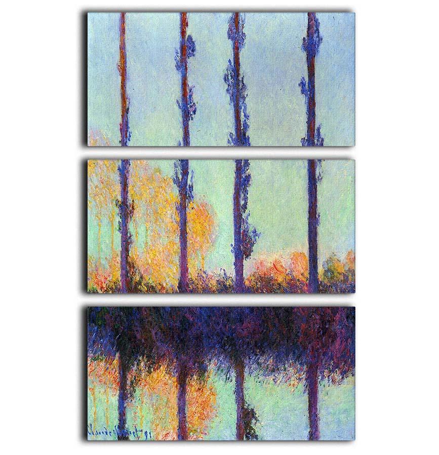 Four poplars by Monet 3 Split Panel Canvas Print - Canvas Art Rocks - 1