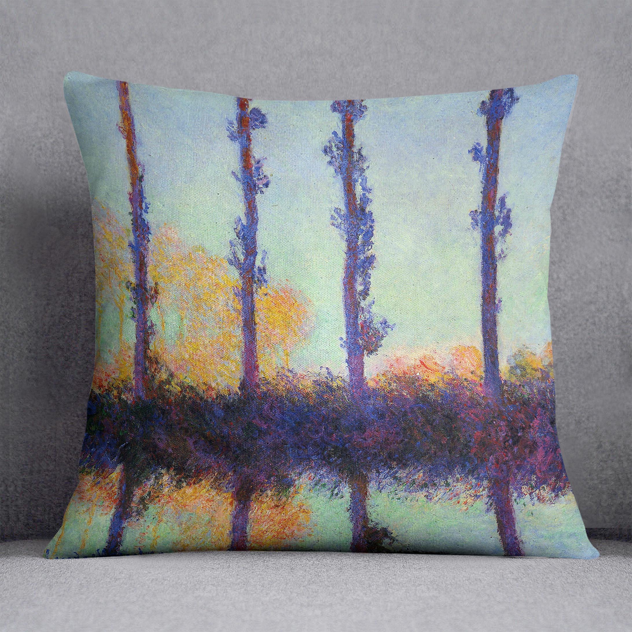 Four poplars by Monet Cushion