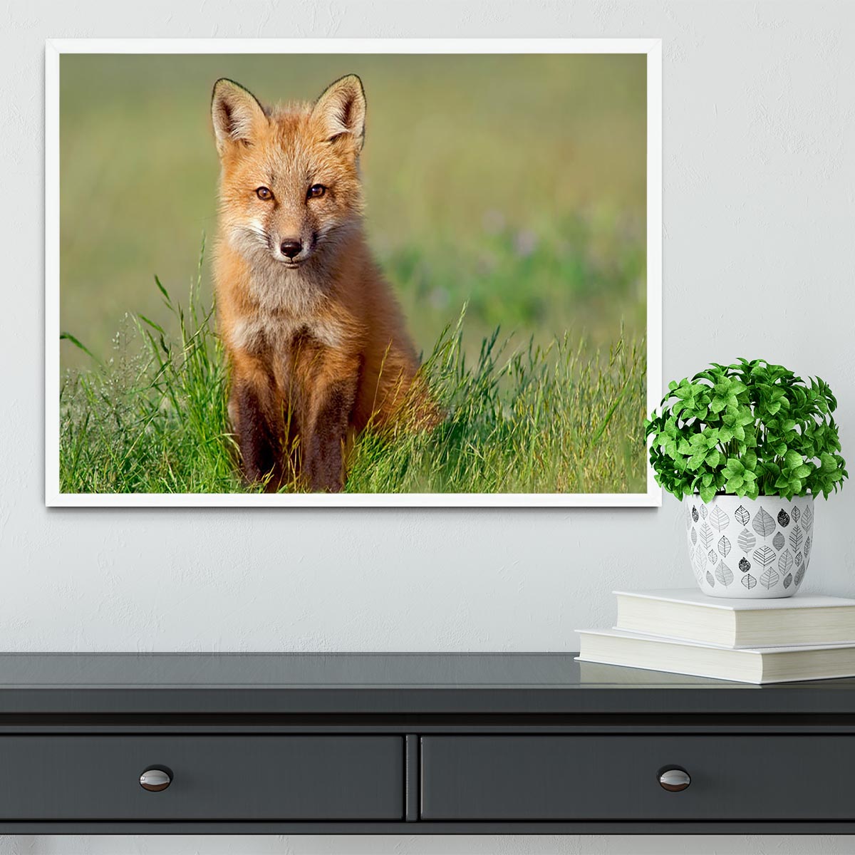 Fox Kit Framed Print - Canvas Art Rocks -6