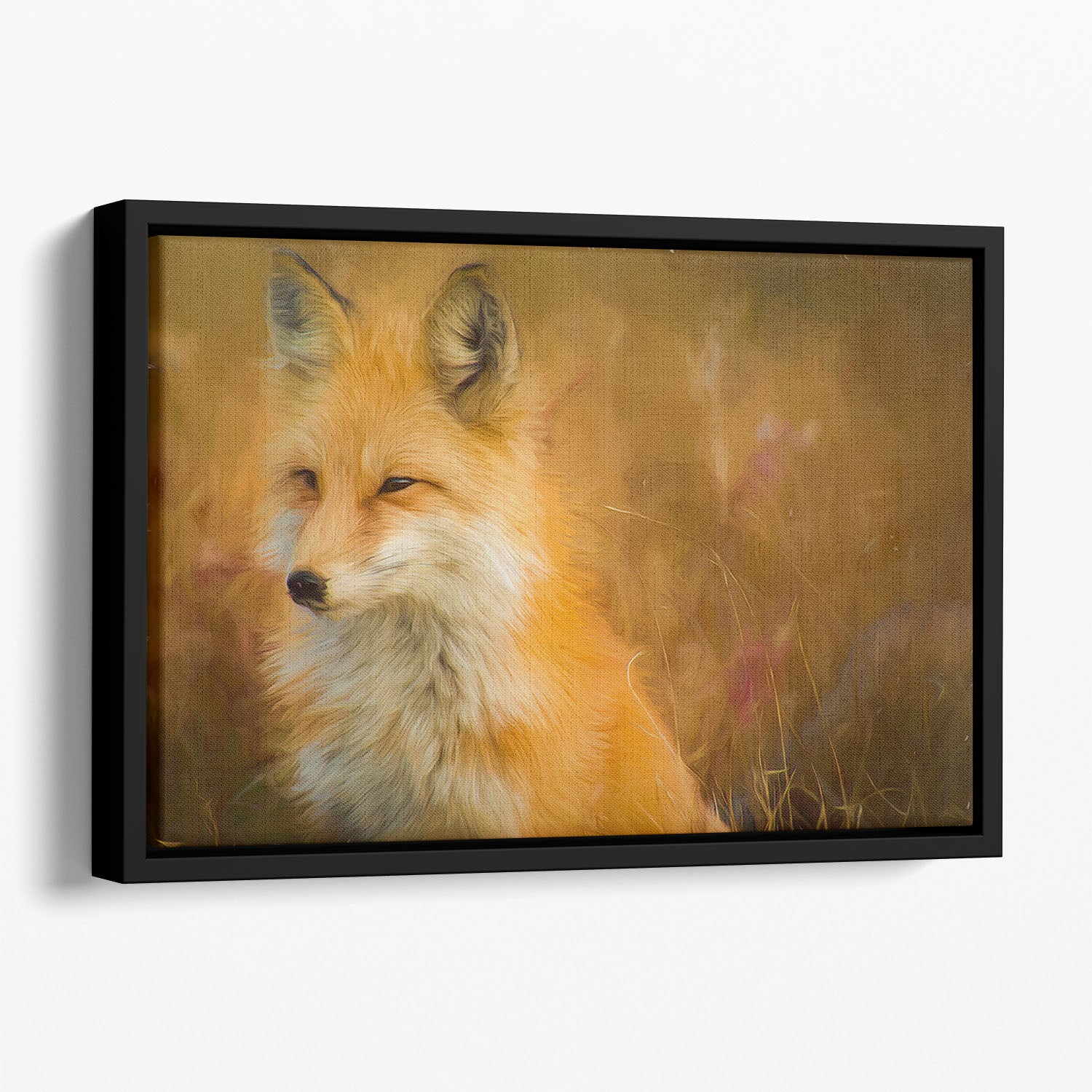 Fox Painting Floating Framed Canvas