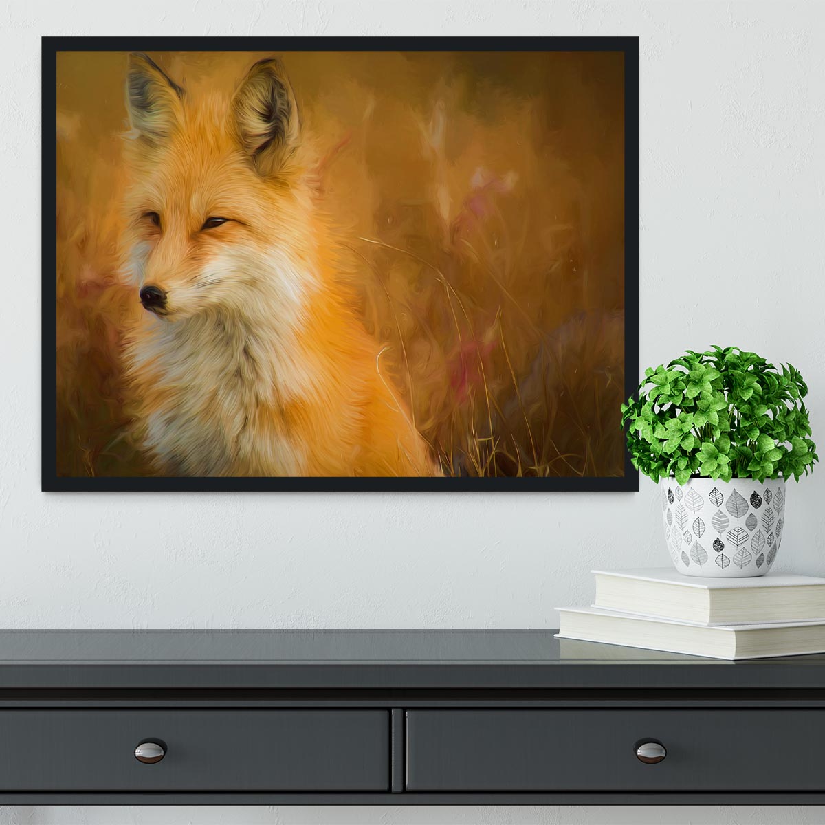 Fox Painting Framed Print - Canvas Art Rocks - 2