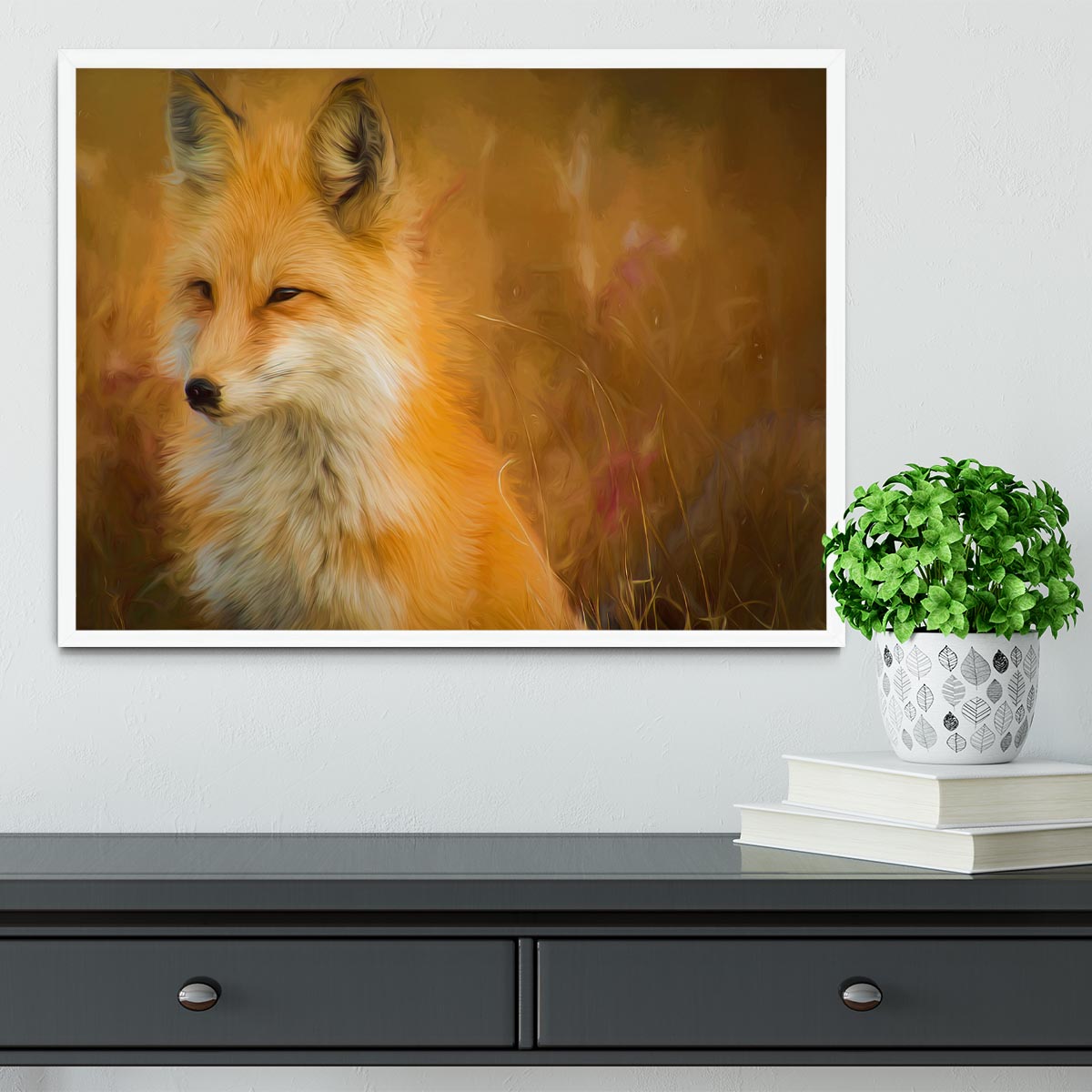 Fox Painting Framed Print - Canvas Art Rocks -6