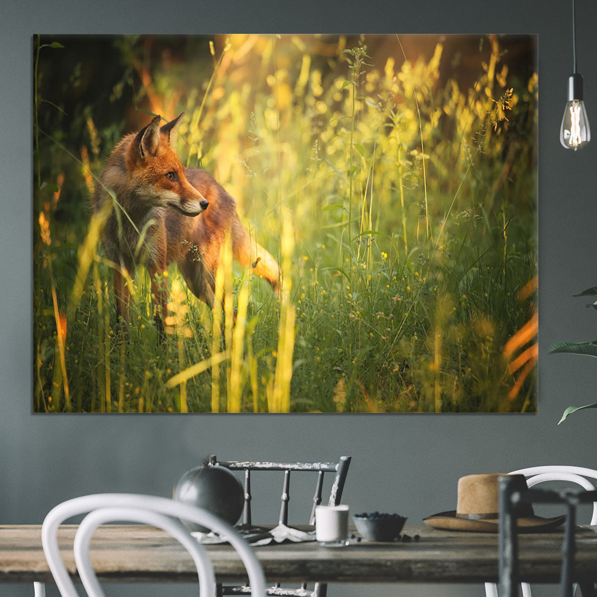 Fox on the summer forest Canvas Print or Poster - Canvas Art Rocks - 3