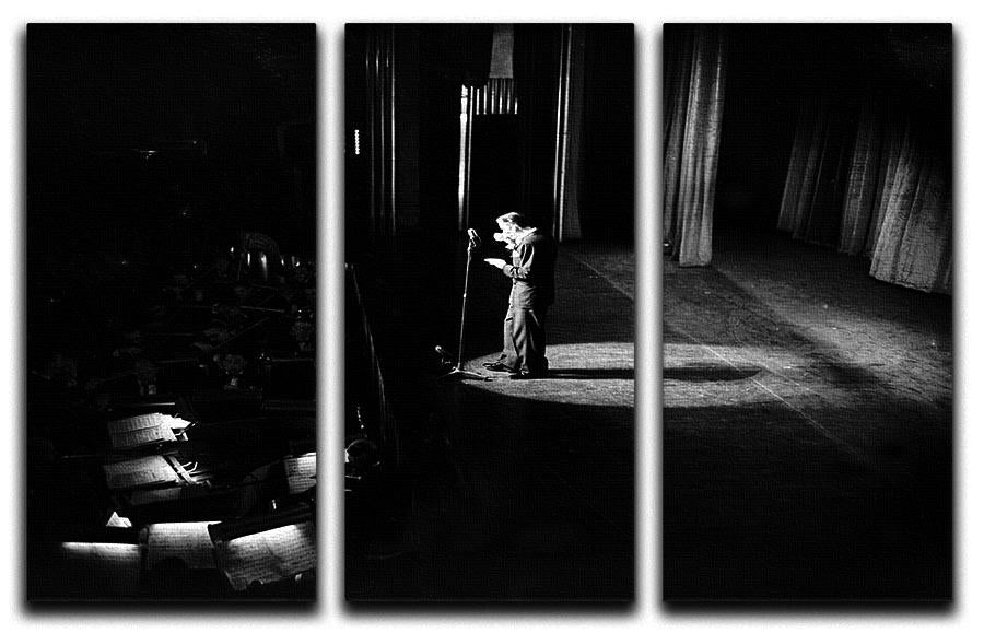Frank Sinatra on stage 3 Split Panel Canvas Print - Canvas Art Rocks - 1