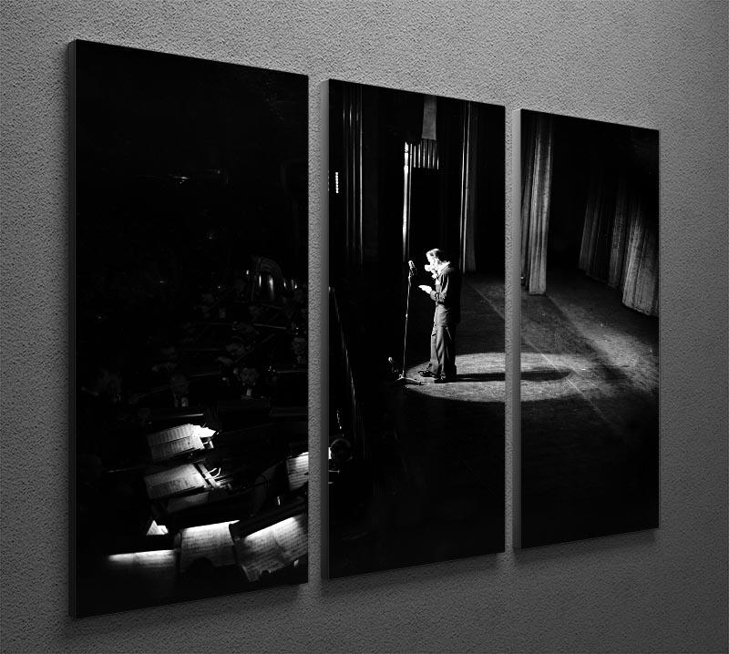 Frank Sinatra on stage 3 Split Panel Canvas Print - Canvas Art Rocks - 2