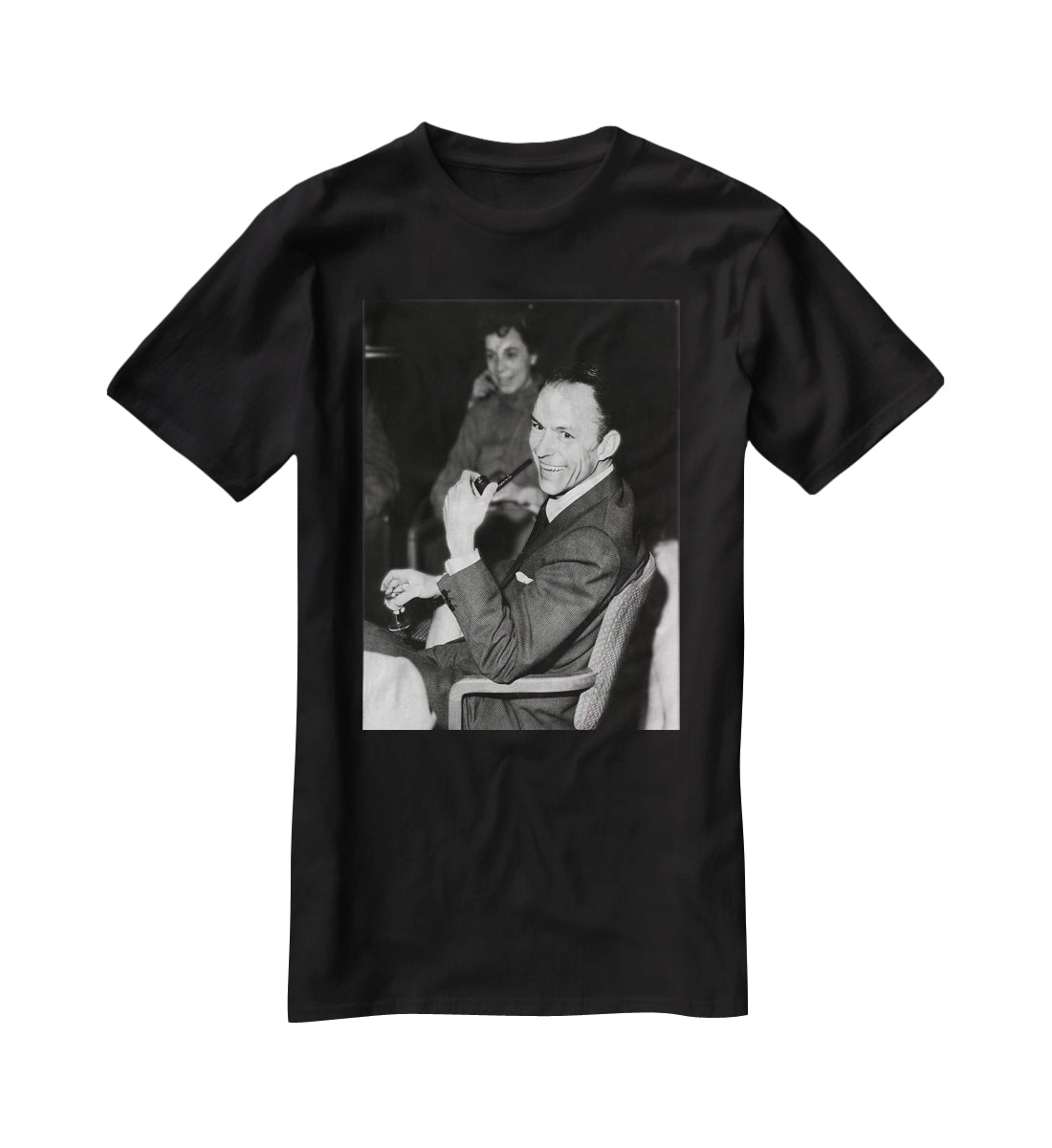 Frank Sinatra with pipe T-Shirt - Canvas Art Rocks - 1