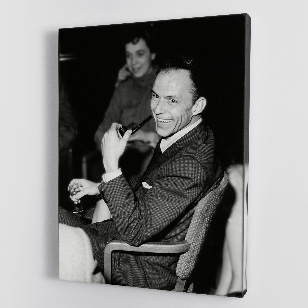 Frank Sinatra with pipe Canvas Print or Poster - Canvas Art Rocks - 1