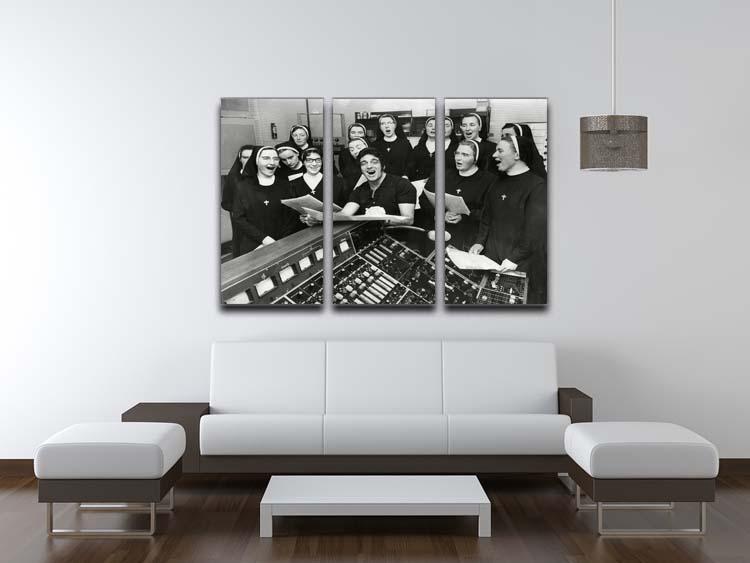 Frankie Vaughan and nuns 3 Split Panel Canvas Print - Canvas Art Rocks - 3