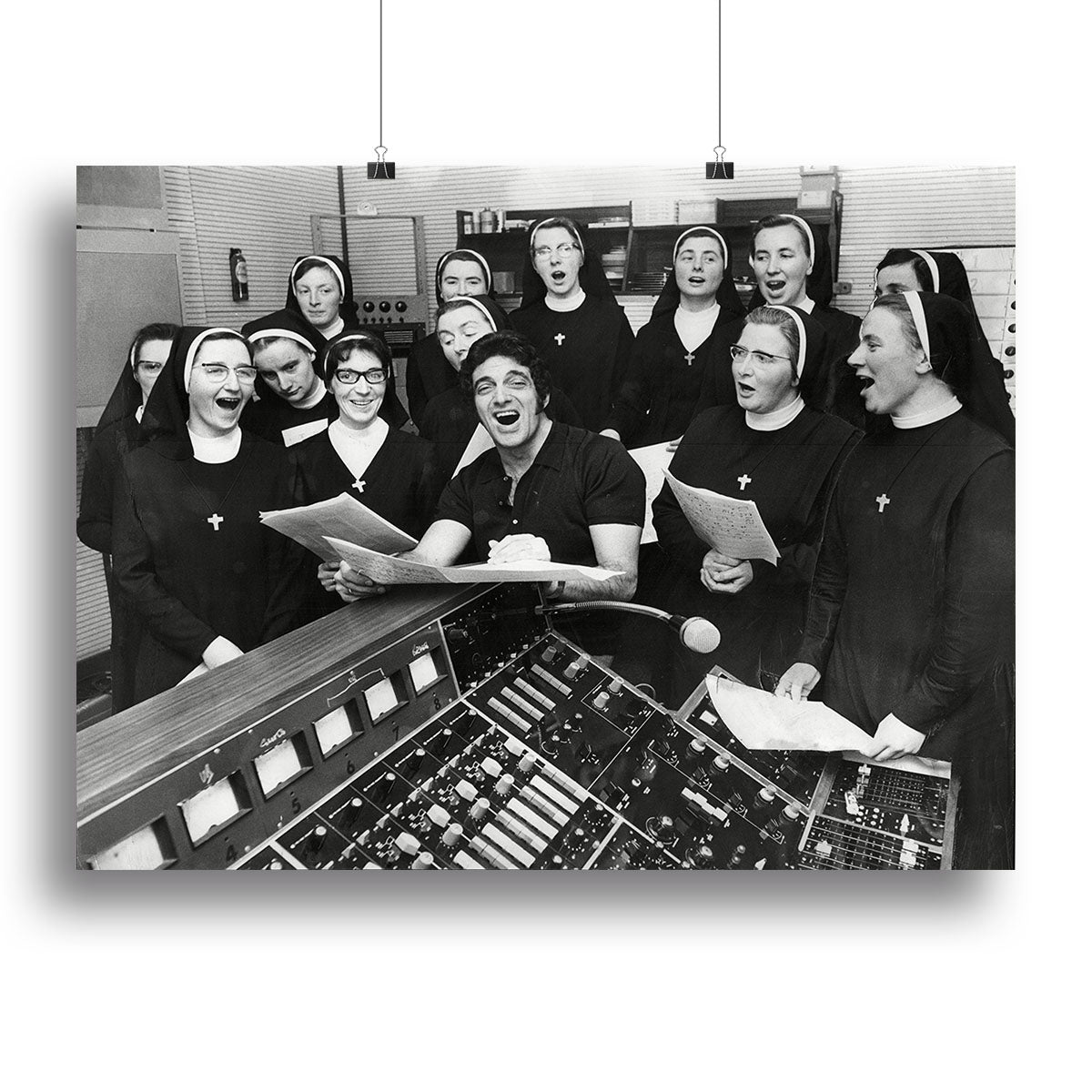 Frankie Vaughan and nuns Canvas Print or Poster - Canvas Art Rocks - 2