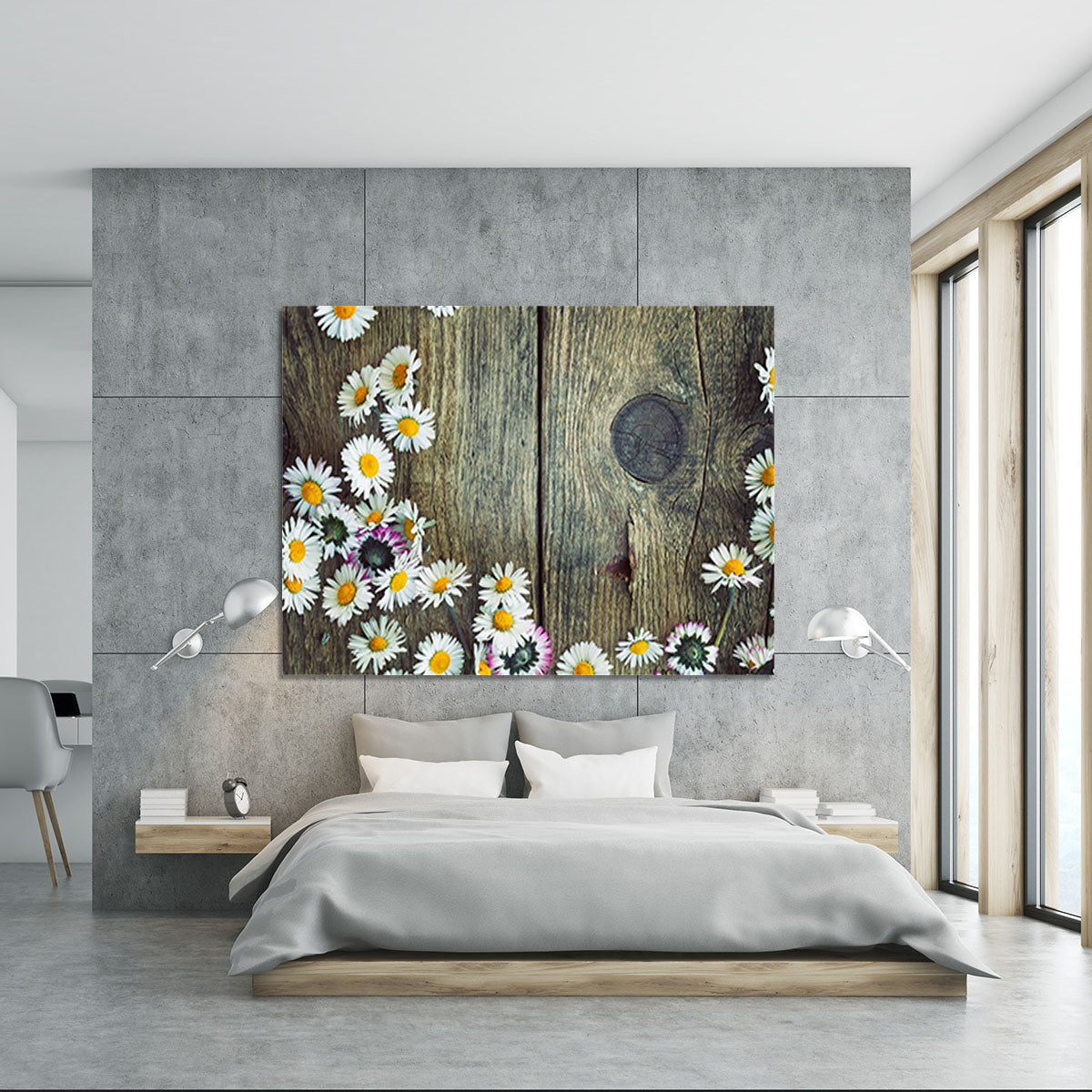 Fresh daisies on wood Canvas Print or Poster - Canvas Art Rocks - 5
