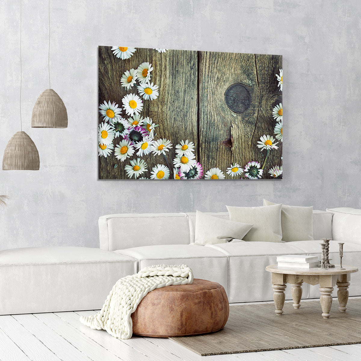 Fresh daisies on wood Canvas Print or Poster - Canvas Art Rocks - 6