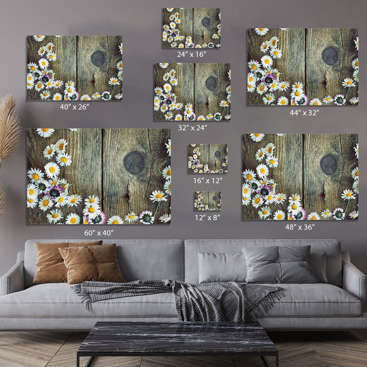 Fresh daisies on wood Canvas Print or Poster - Canvas Art Rocks - 7