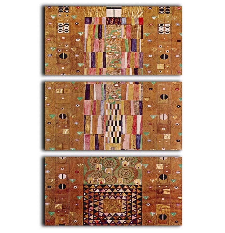 Frieze by Klimt 3 Split Panel Canvas Print - Canvas Art Rocks - 1