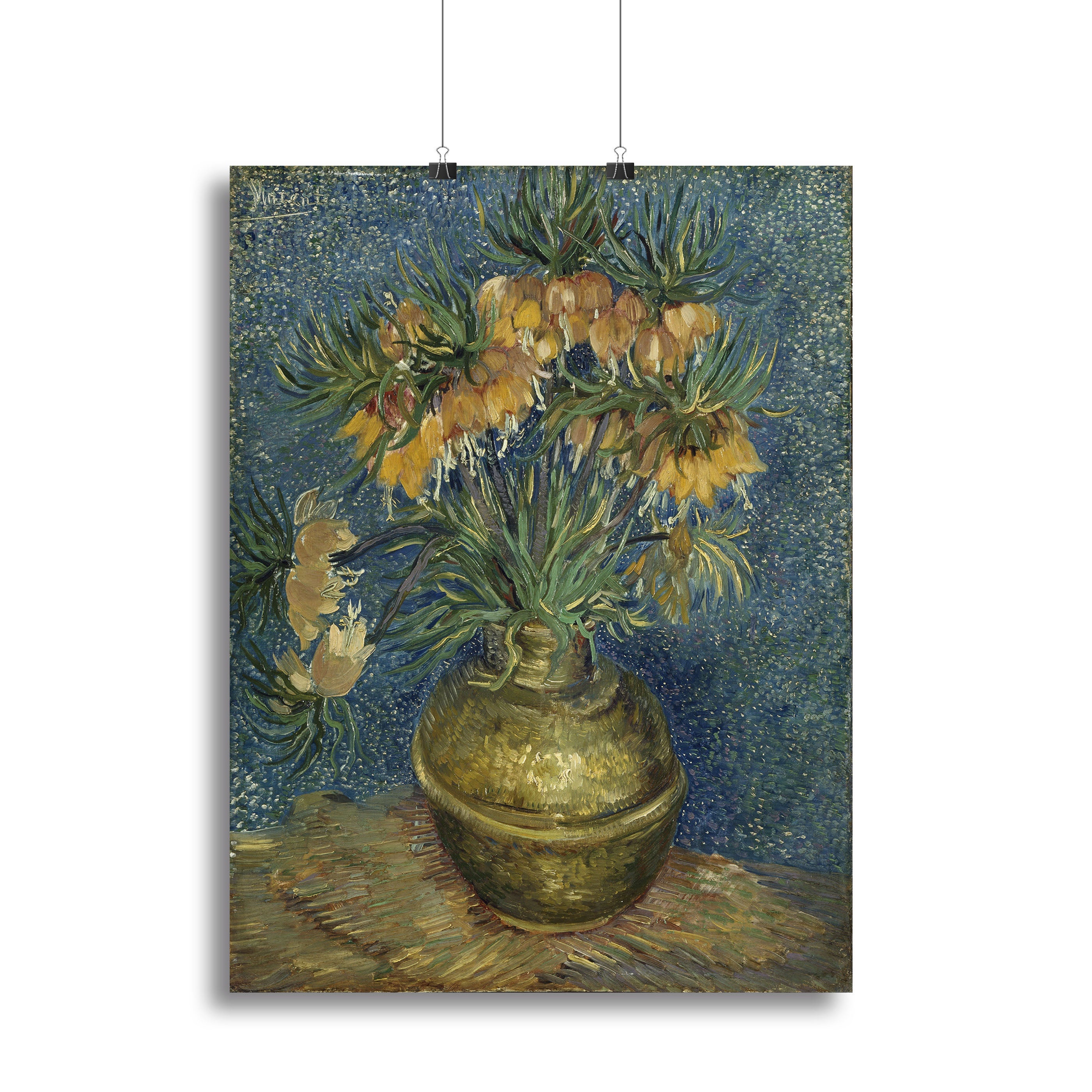 Fritillaries in a Copper Vase Canvas Print or Poster - Canvas Art Rocks - 2