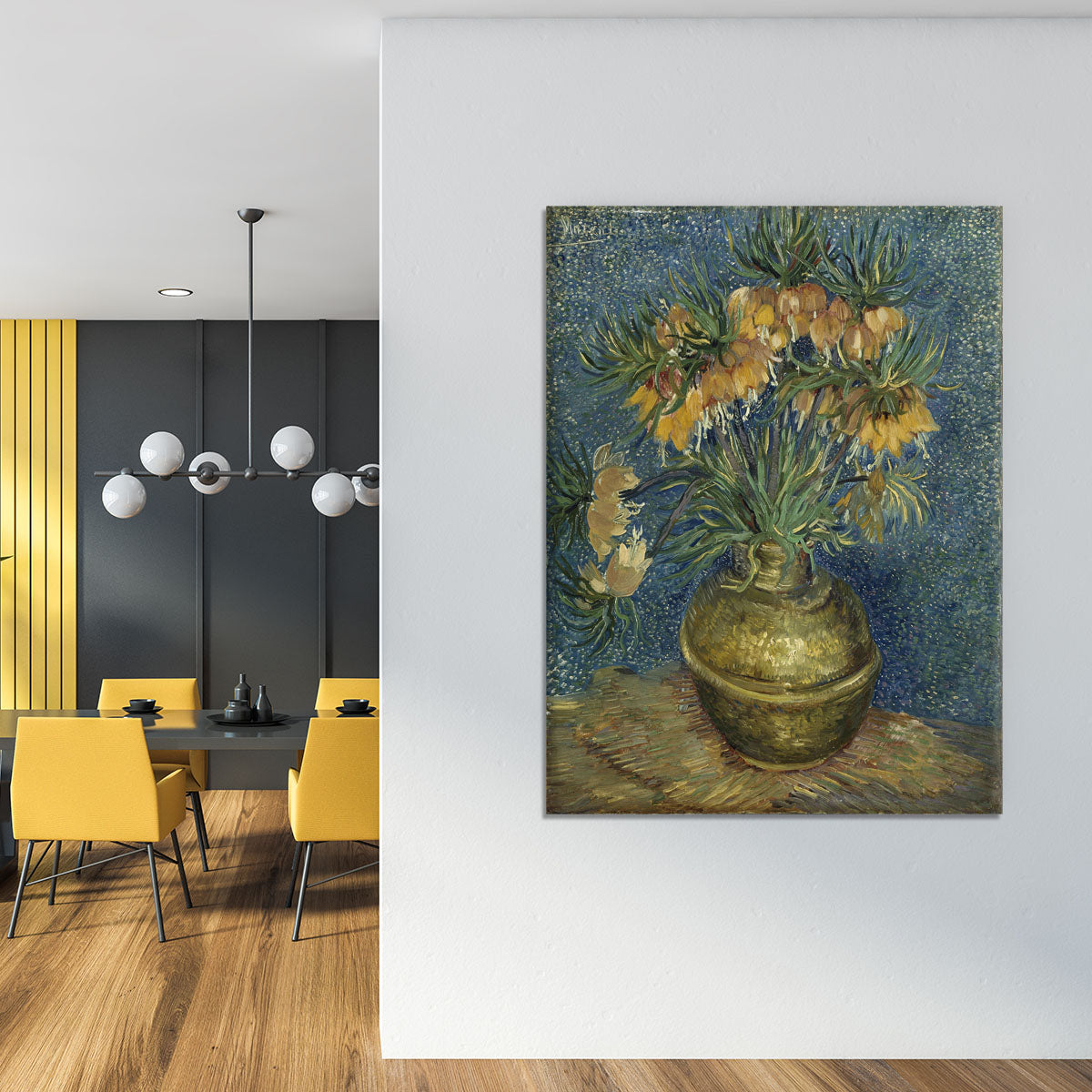 Fritillaries in a Copper Vase Canvas Print or Poster - Canvas Art Rocks - 4