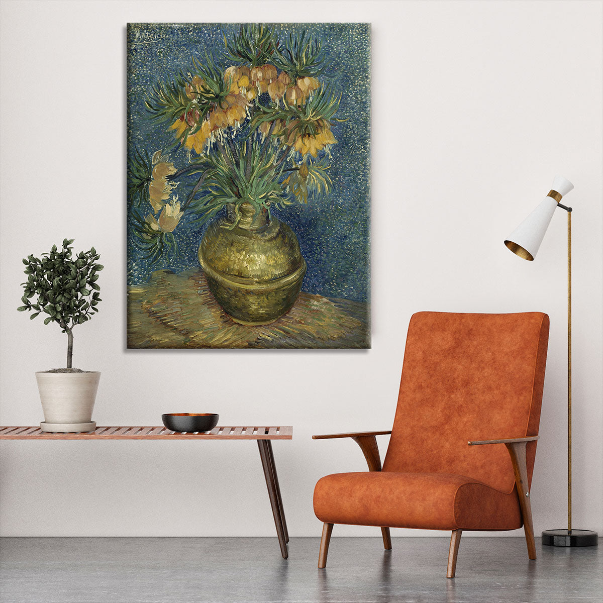 Fritillaries in a Copper Vase Canvas Print or Poster - Canvas Art Rocks - 6