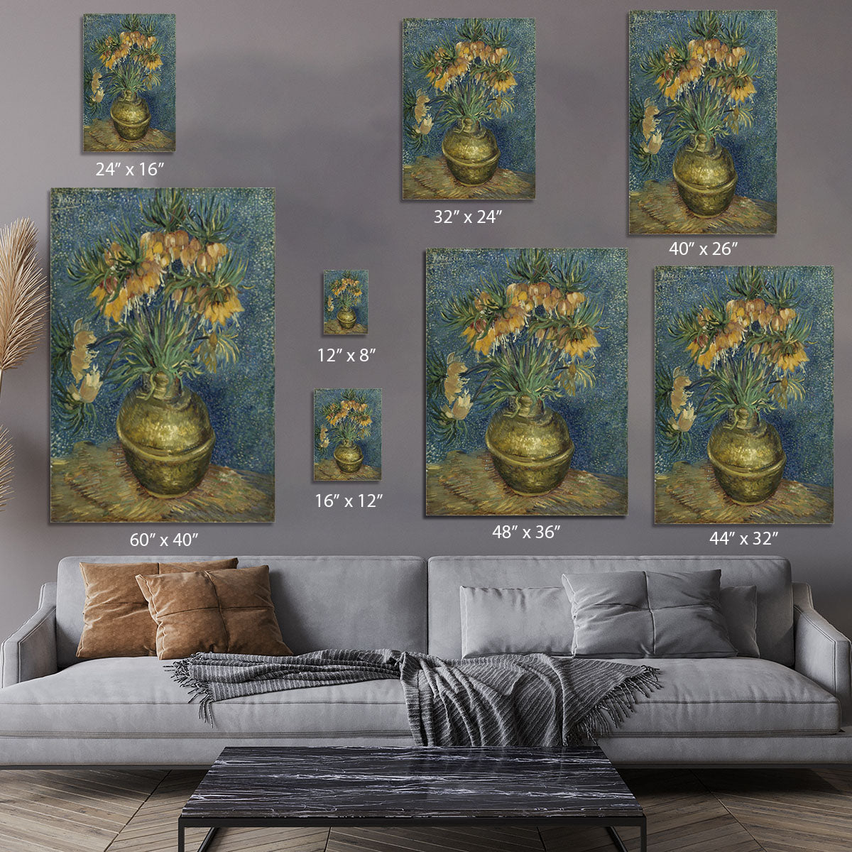 Fritillaries in a Copper Vase Canvas Print or Poster - Canvas Art Rocks - 7