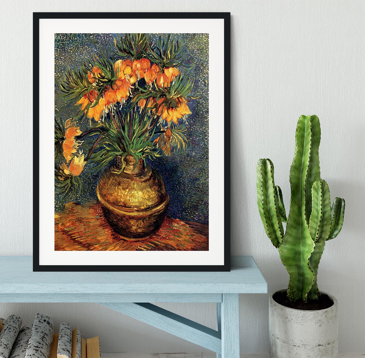 Fritillaries in a Copper Vase by Van Gogh Framed Print - Canvas Art Rocks - 1