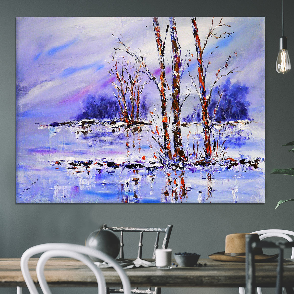Frozen Tree Painting Canvas Print or Poster - Canvas Art Rocks - 3