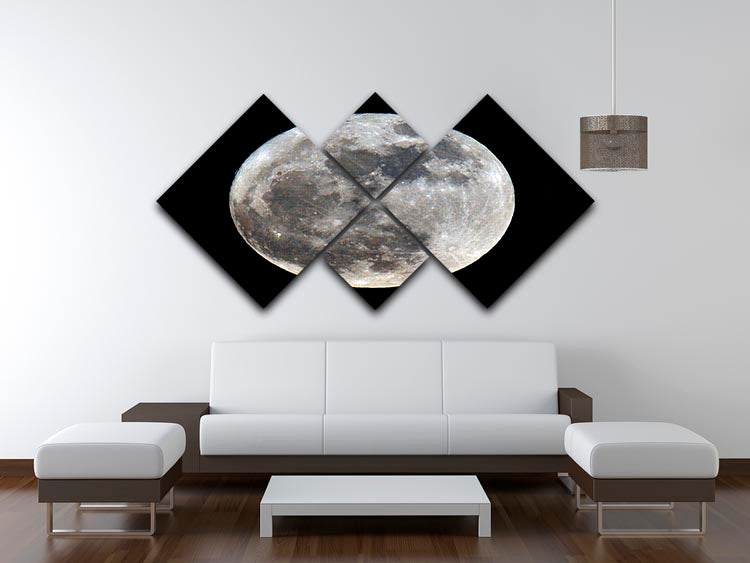Full Moon 4 Square Multi Panel Canvas - Canvas Art Rocks - 3