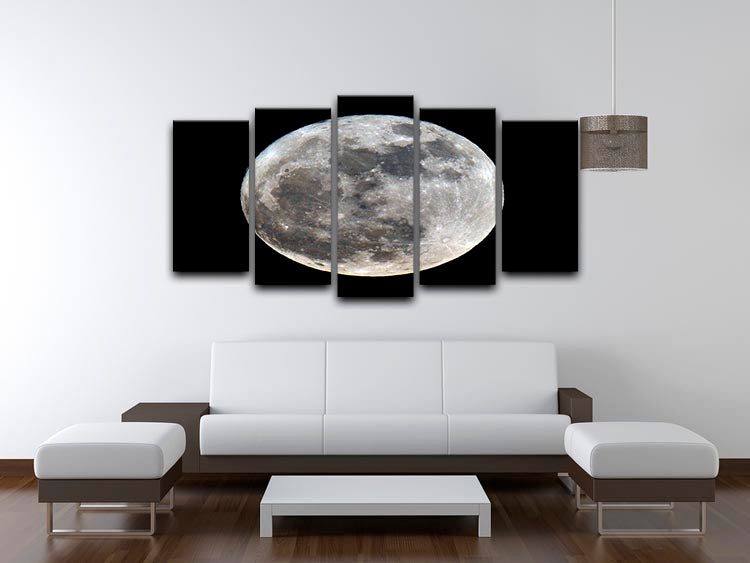 Full Moon 5 Split Panel Canvas - Canvas Art Rocks - 3