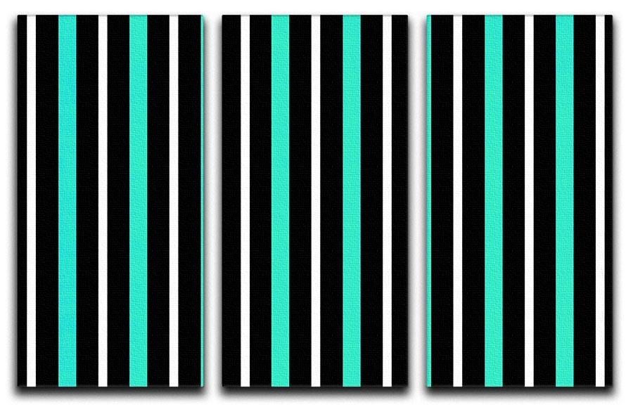 Funky Stripes FS1 3 Split Panel Canvas Print - Canvas Art Rocks - 1