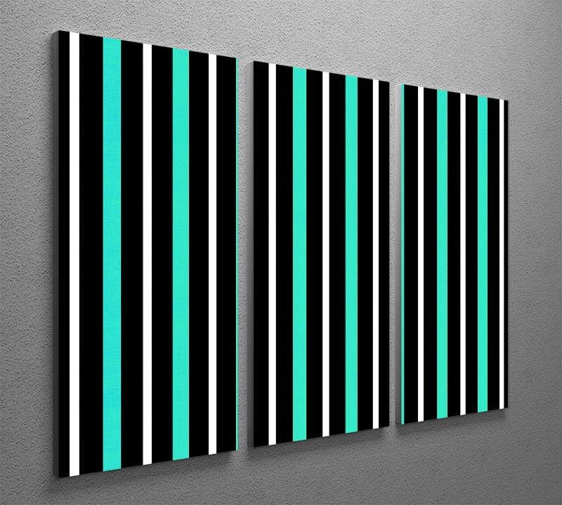 Funky Stripes FS1 3 Split Panel Canvas Print - Canvas Art Rocks - 2