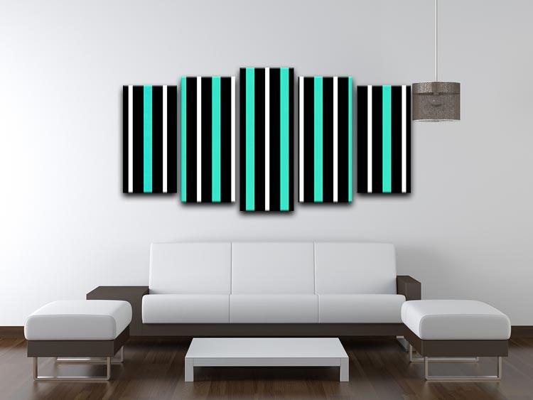 Funky Stripes FS1 5 Split Panel Canvas - Canvas Art Rocks - 3