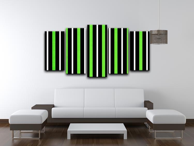 Funky Stripes FS5 5 Split Panel Canvas - Canvas Art Rocks - 3
