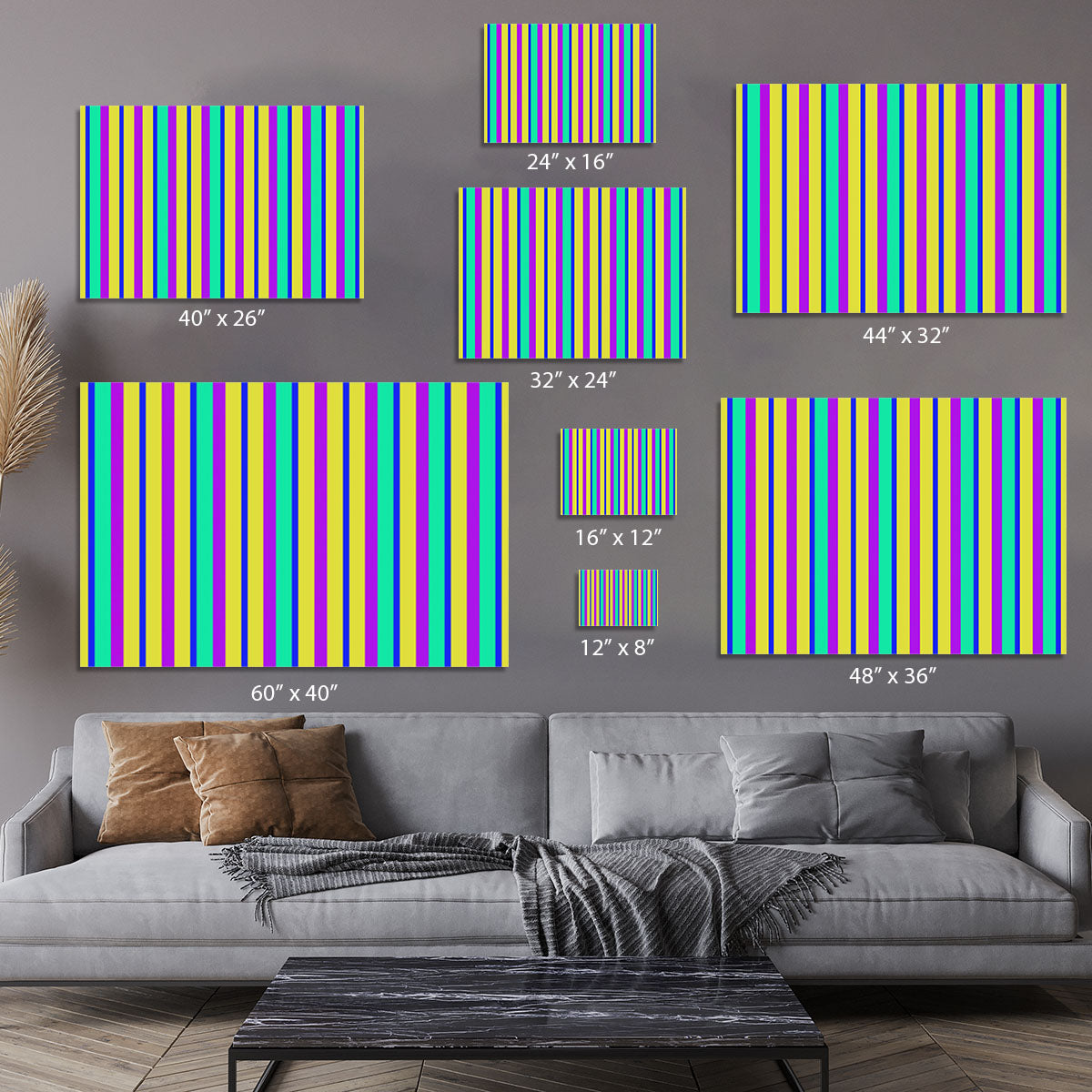 Funky Stripes Multi 1 Canvas Print or Poster - Canvas Art Rocks - 7