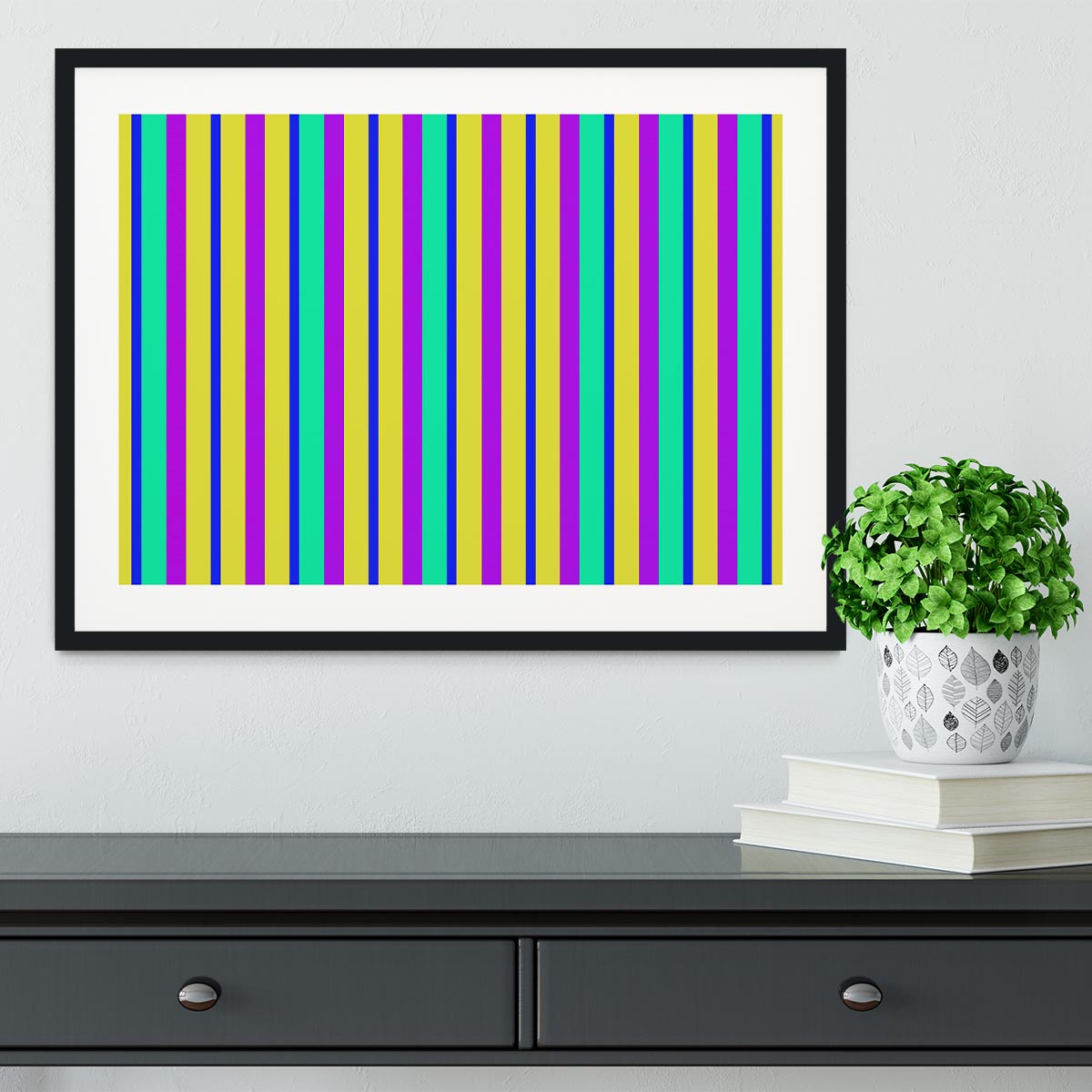 Funky Stripes Multi 1 Framed Print - Canvas Art Rocks - 1