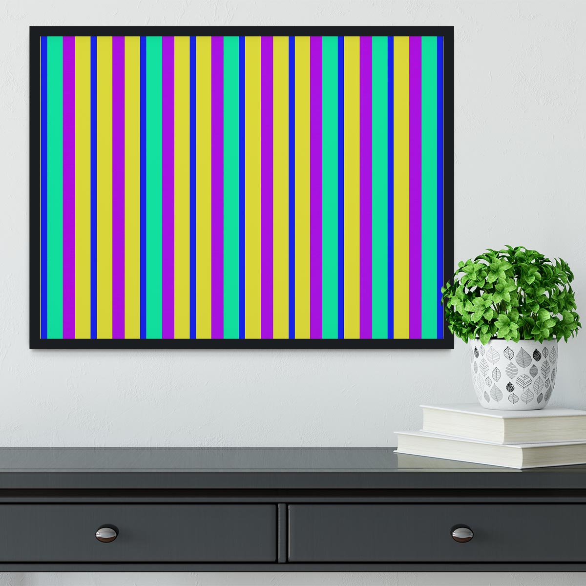 Funky Stripes Multi 1 Framed Print - Canvas Art Rocks - 2