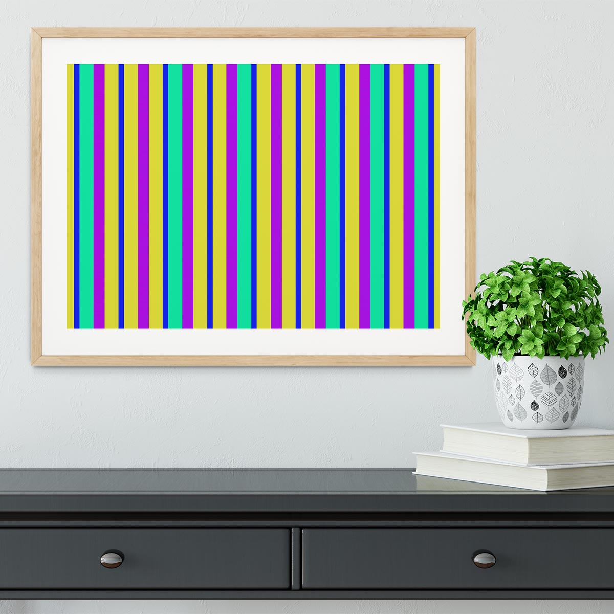 Funky Stripes Multi 1 Framed Print - Canvas Art Rocks - 3
