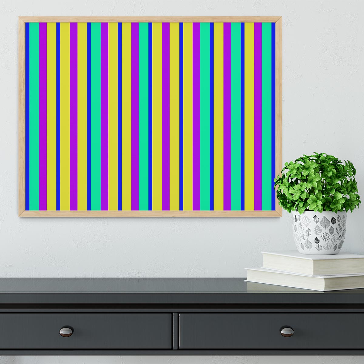 Funky Stripes Multi 1 Framed Print - Canvas Art Rocks - 4