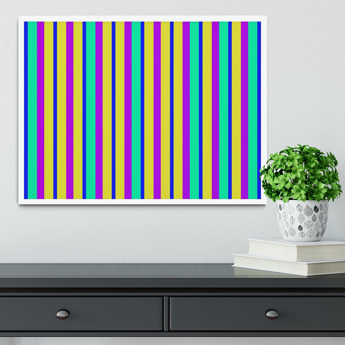 Funky Stripes Multi 1 Framed Print - Canvas Art Rocks -6