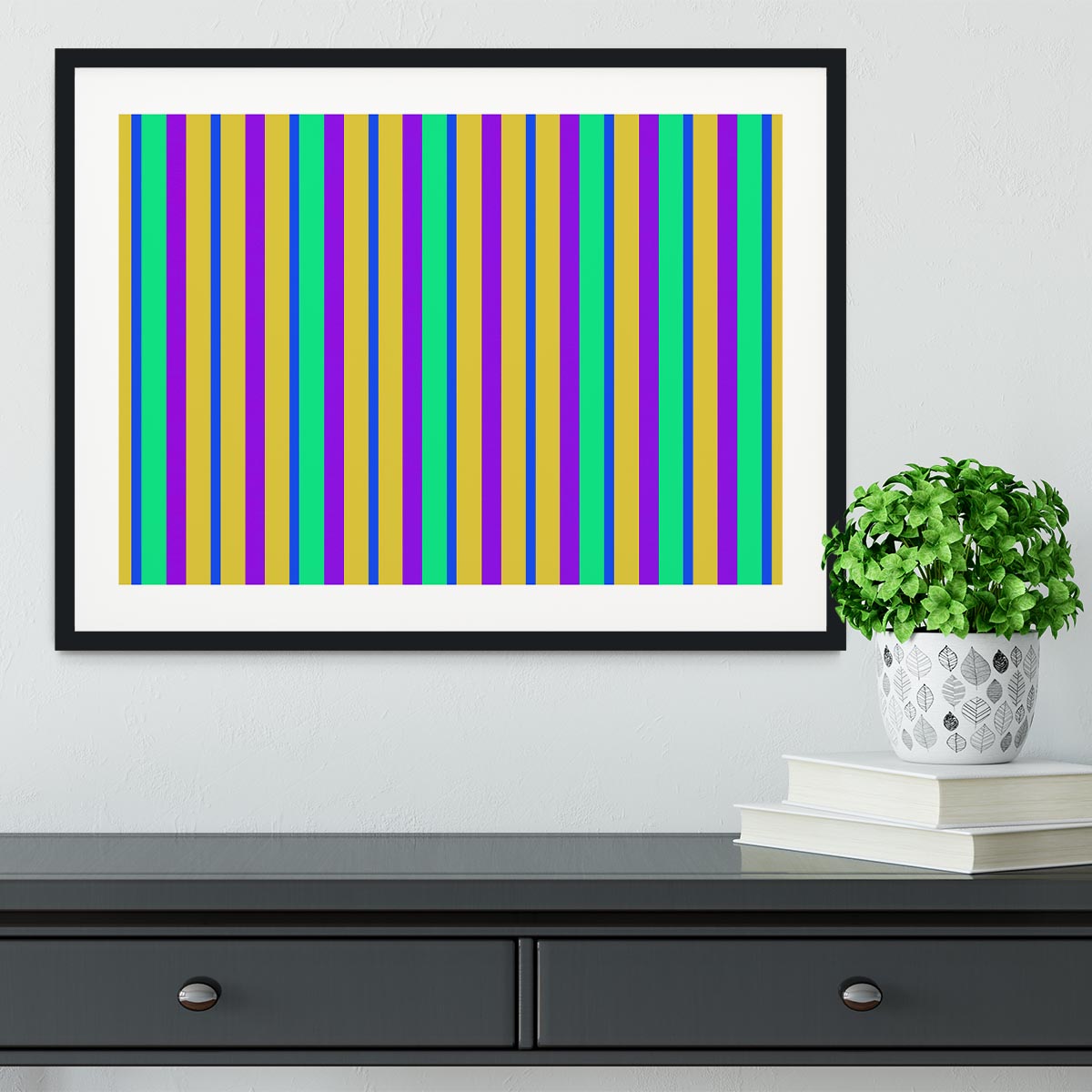Funky Stripes Multi 2 Framed Print - Canvas Art Rocks - 1